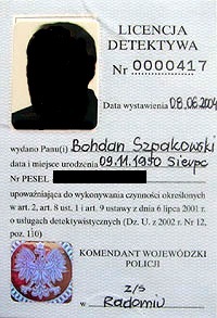 Certyfikat usług detektywistycznych